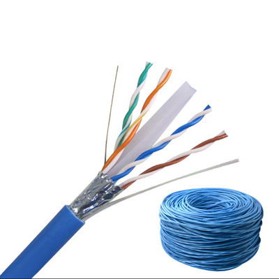 Крытый 4P кабель LAN Cat6 пары 0.57mm, голубой кабель Cat6