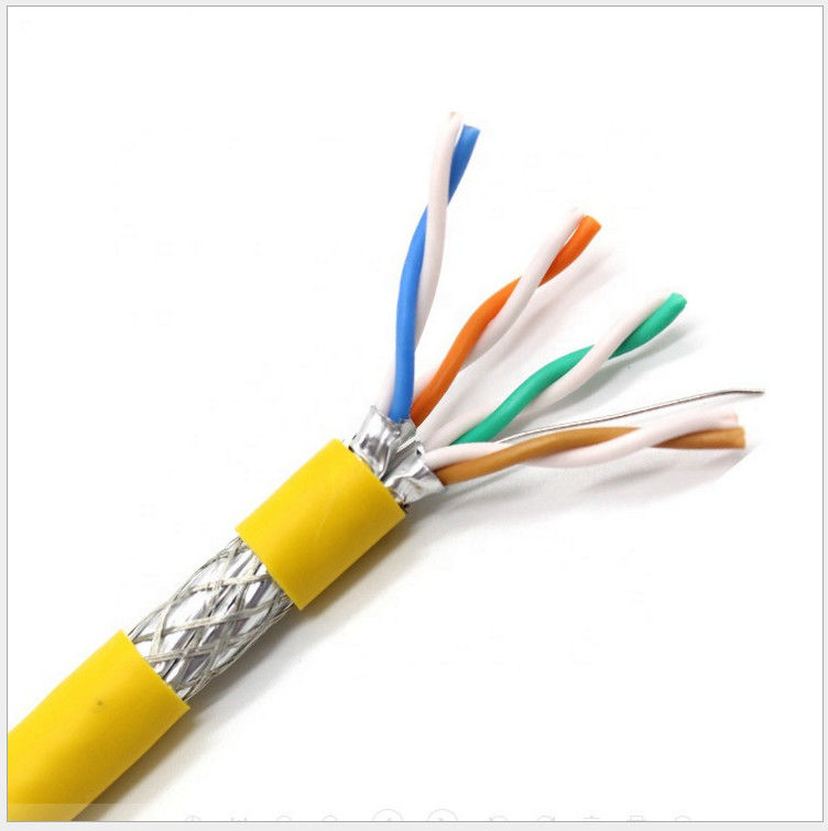 Кабель изоляции SFTP Cat6a PVC HDPE проводника фольги Al 0.58mm, кабель локальных сетей Cat6a
