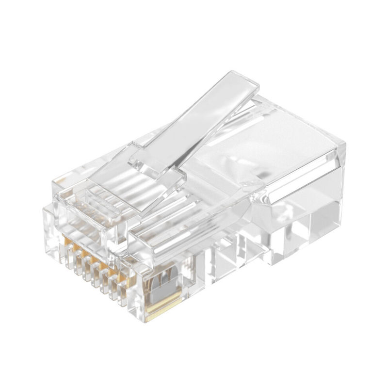 Штепсельная вилка незаслоненной Toolless Кристл соединителя локальных сетей Cat5 Cat6 8P8C RJ45 головы мужчины UTP модульная
