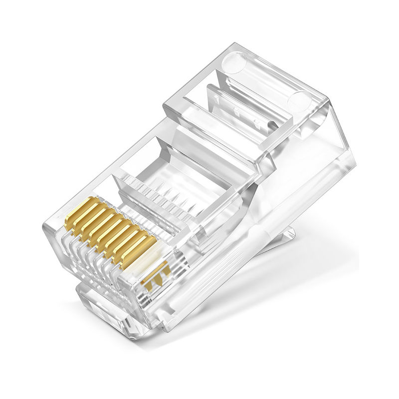 Штепсельная вилка незаслоненной Toolless Кристл соединителя локальных сетей Cat5 Cat6 8P8C RJ45 головы мужчины UTP модульная